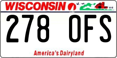 WI license plate 278OFS