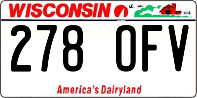 WI license plate 278OFV