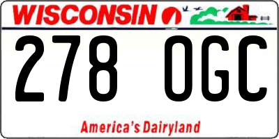 WI license plate 278OGC