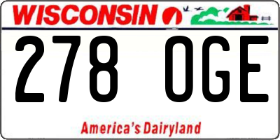 WI license plate 278OGE