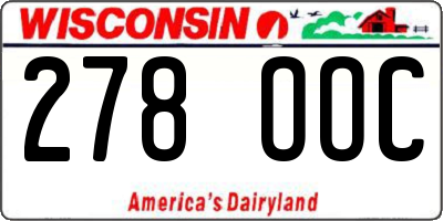 WI license plate 278OOC