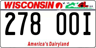 WI license plate 278OOI