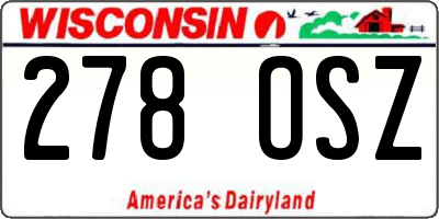 WI license plate 278OSZ
