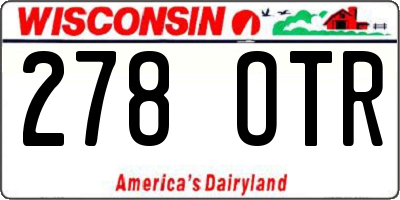 WI license plate 278OTR