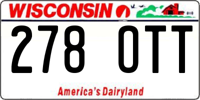 WI license plate 278OTT
