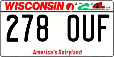 WI license plate 278OUF