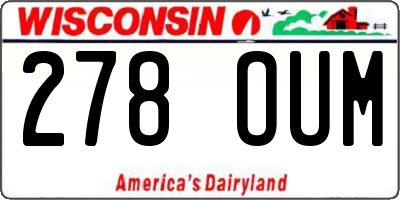 WI license plate 278OUM