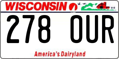 WI license plate 278OUR