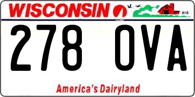 WI license plate 278OVA