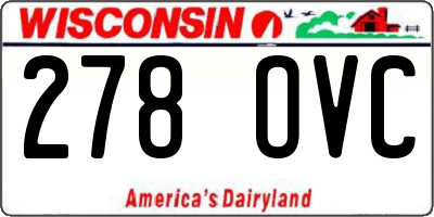 WI license plate 278OVC