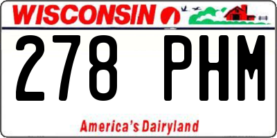 WI license plate 278PHM