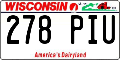 WI license plate 278PIU