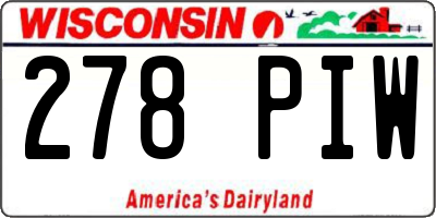 WI license plate 278PIW