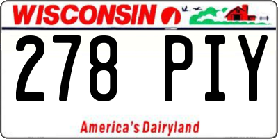 WI license plate 278PIY