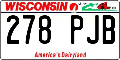 WI license plate 278PJB