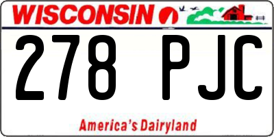 WI license plate 278PJC