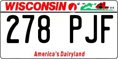 WI license plate 278PJF