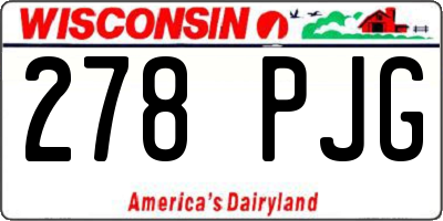 WI license plate 278PJG