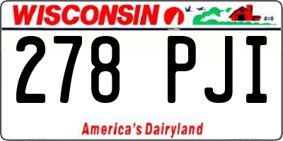 WI license plate 278PJI