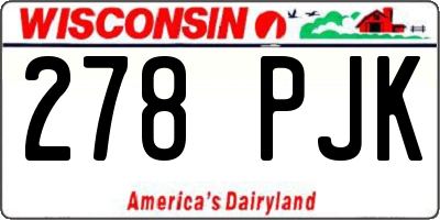 WI license plate 278PJK