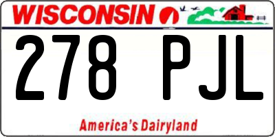 WI license plate 278PJL