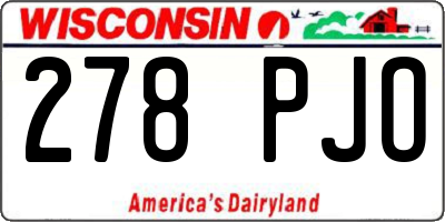 WI license plate 278PJO