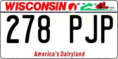 WI license plate 278PJP