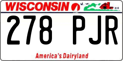 WI license plate 278PJR