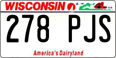 WI license plate 278PJS