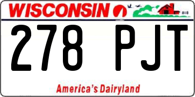 WI license plate 278PJT