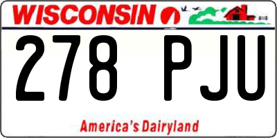 WI license plate 278PJU