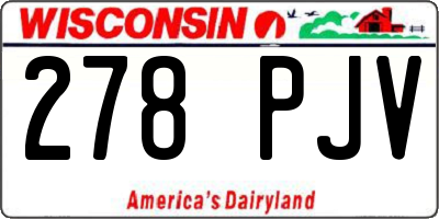WI license plate 278PJV