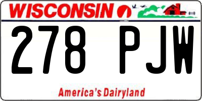 WI license plate 278PJW