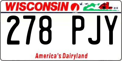 WI license plate 278PJY