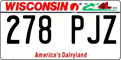 WI license plate 278PJZ