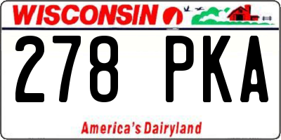 WI license plate 278PKA