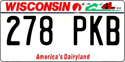 WI license plate 278PKB