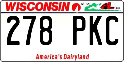 WI license plate 278PKC