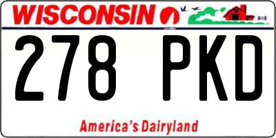 WI license plate 278PKD