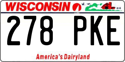 WI license plate 278PKE