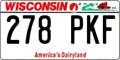 WI license plate 278PKF