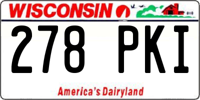 WI license plate 278PKI