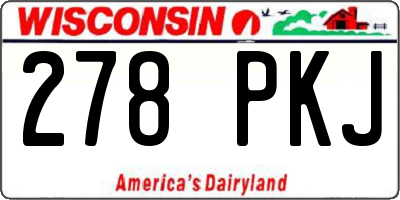 WI license plate 278PKJ