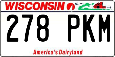 WI license plate 278PKM