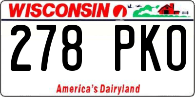 WI license plate 278PKO