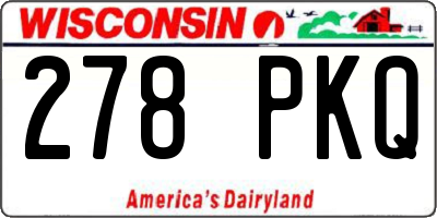WI license plate 278PKQ