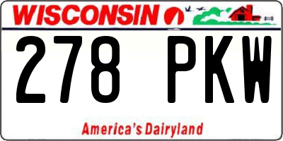 WI license plate 278PKW
