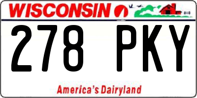 WI license plate 278PKY