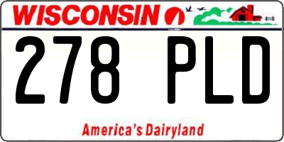 WI license plate 278PLD