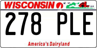 WI license plate 278PLE
